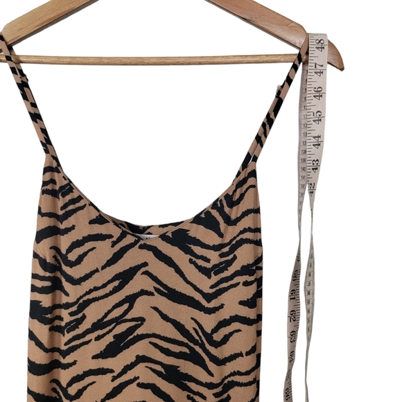 Reformation Crimini Tiger Print Raja Midi Leg Slit Dress Size 0 - Picture 6 of 9